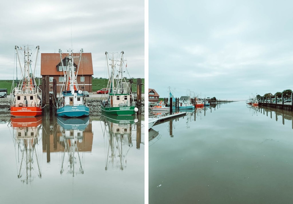 Blick in den kleinen Hafen von Fedderwardersiel